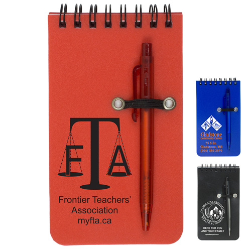 "MONTEREY" Pocket Sized Spiral Jotter Notepad Notebook with Pen